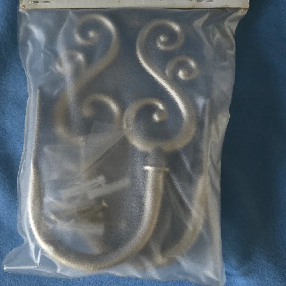 Target HOME Deluxe Metal Scroll Curtain Holdback Set Brushed Nickel 2002 Vintage